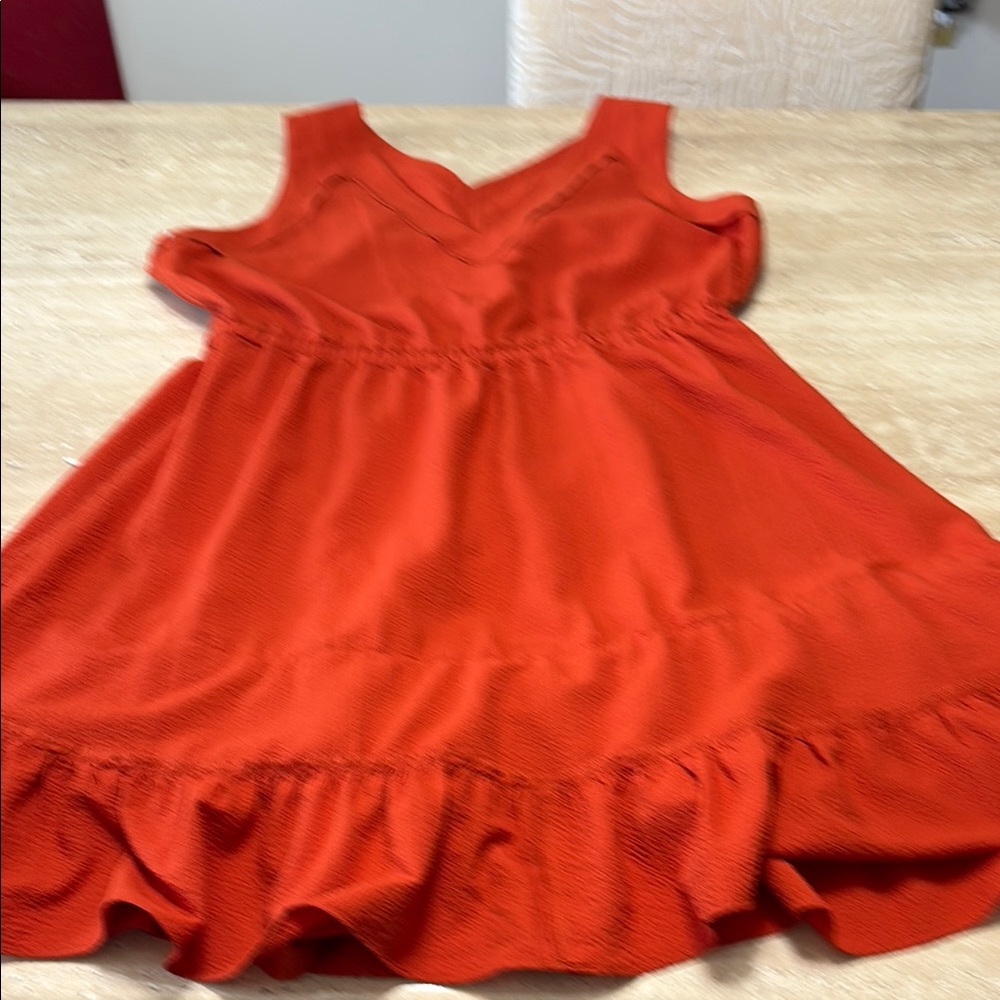 NWOT Calvin Klein Collection Orange Ruched Ruffled Mini Dress - Picture 14 of 14